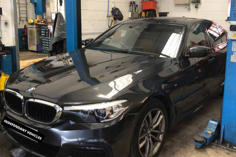 BMW in the garage for a service at BMW Specialist Manchester - Independent Vehicles