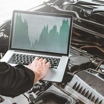 Vehicle diagnostics in progress at Independent Vehicles in Manchester