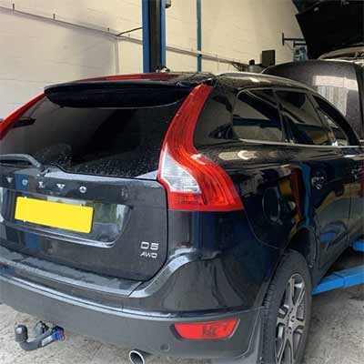 A Volvo in for repair at Independent Vehicles in Altrincham